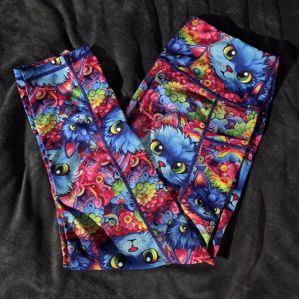 Constantly Varied Gear Colorful Cat Capri Leggings